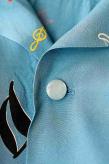 STAR OF HOLLYWOOD (スターオブハリウッド)　半袖オープンシャツ　SH39084　"ROCKIN' NOTES"　ブルー