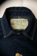 WORKERS (ワーカーズ)　デニム・カバーオール　"Railroad Jacket, 10 Oz Black Back Denim"　インディゴ・ワンウォッシュ