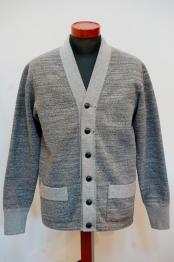 DELUXEWARE (デラックスウエア)　スウェットカーディガン　SCB-00　"50s CARDIGAN"　黒杢グレー