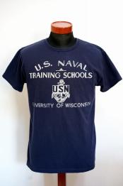 Dapper's (ダッパーズ)　半袖Tシャツ　1700　Military Crew Neck Tee Standard Sewing Model　"U.S.NAVAL USN"　ネイビー/アイボリー