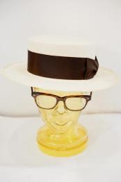 ADJUSTABLE COSTUME (アジャスタブルコスチューム)　ボーターハット (カンカン帽)　AHT-007　"Panama Boater Hat"　ダークブラウン