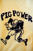 DUBBLE WORKS (ダブルワークス)　半袖Tシャツ　33005-04　"PIG POWER"　ペールイエロー