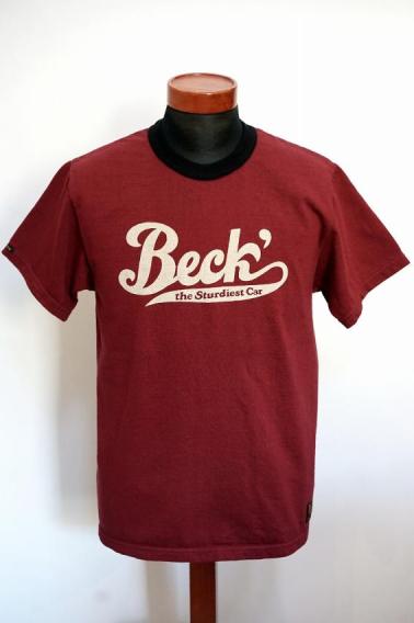 DELUXEWARE (デラックスウエア)　半袖Tシャツ　DXT-2404　"BECK"　クリムゾンレッド