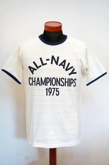 WARE HOUSE (ウエアハウス)　リンガーTシャツ　4059　"ALL-NAVY"　クリーム×ネイビー