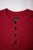 DALEE'S (ダリーズ)　6分袖ヘンリーネックTシャツ　"Rail Nit.D (レイルニット.D)"　...1920s RAIL ROAD KNIT　ダークレッド