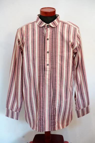 WARE HOUSE (ウエアハウス)　長袖プルオーバーシャツ　3050　"1900'S COLORED BODIES SHIRTS (ROUND COLLAR)"　レッド