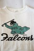 WARE HOUSE (ウエアハウス)　7分袖ベースボールTシャツ　4800　"FALCONS"　クリーム×ボルドー