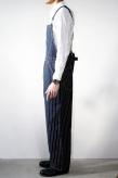 HEAD LIGHT (ヘッドライト)　ストライプデニム・オーバーオール　HD42498　"SPECIAL WOVEN STRIPE DENIM LOW BACK OVERALLS"　ワンウォッシュ